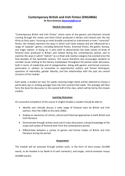 Contemporary British and Irish Fiction (ENG4866)