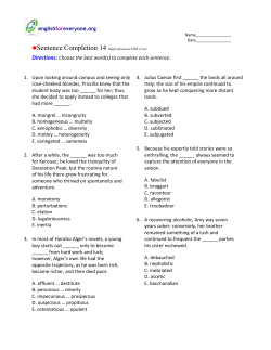 Sentence Completion 14