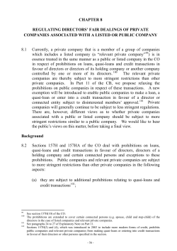 Chapter 8 Regulating Directors` Fair Dealings of Private Companies