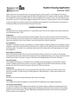Summer Housing Application 2017
