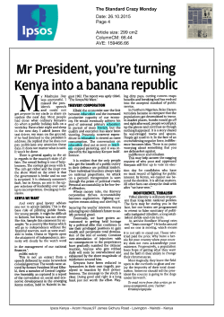 Kenya into a banana republic