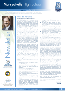 Newsletter - Marryatville High School