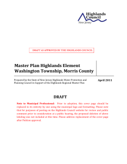 Highlands Master Plan Element - New Jersey Highlands Council