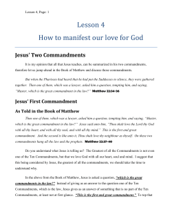 Lesson 4 How to manifest our love for God