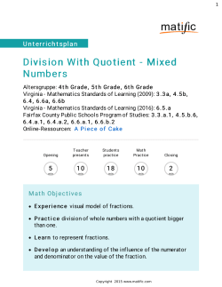 Division With Quotient - Mixed Numbers