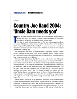 Country Joe Band 2004: `Uncle Sam needs you`