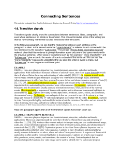 Connecting Sentences - Hanyang CTL English Writing Lab