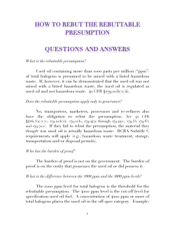 How To Rebut the Rebuttable Presumption