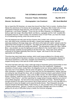 THE COTSWOLD SAVOYARDS Anything Goes Everyman Theatre
