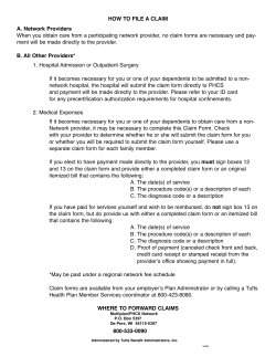 HOW TO FILE A CLAIM A. Network Providers
