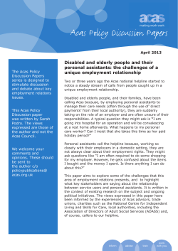 Disabled and elderly people and their personal assistants