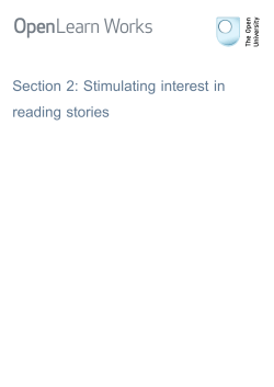 Section 2: Stimulating interest in reading stories