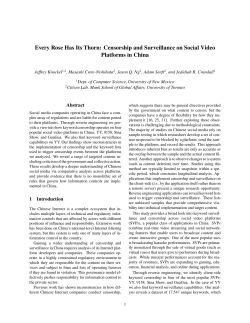 Every Rose Has Its Thorn: Censorship and Surveillance on