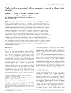 Understanding microchannel culture: parameters