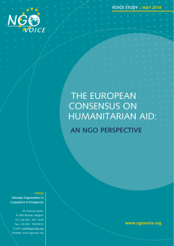 the european consensus on humanitarian aid