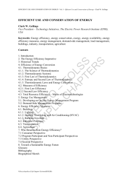Efficient Use and Conservation of Energy