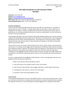 CPO 3303 Introduction to Latin American Politics Fall 2014