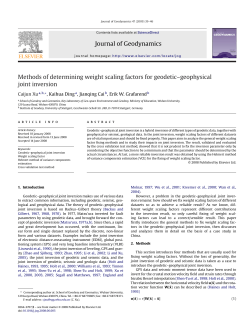 Journal of Geodynamics Methods of determining weight scaling