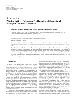 Physical Activity Behaviour: An Overview of Current and Emergent