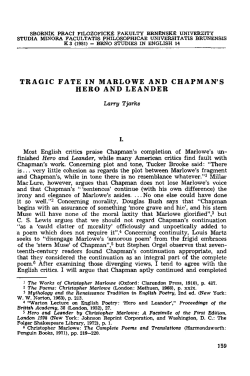 tragic fate in marlowe and chapman`s hero and leander