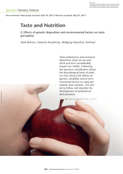 Taste and Nutrition