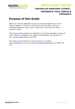 Applicant Guide: Controlled Substance Licence