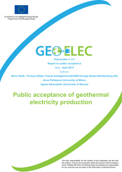 Public acceptance of geothermal electricity production