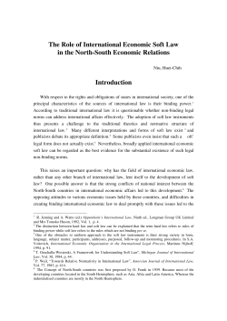 The Role of International Economic Soft Law in the North