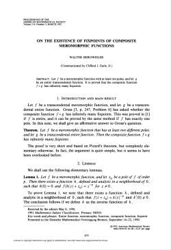 on the existence of fixpoints of composite meromorphic functions