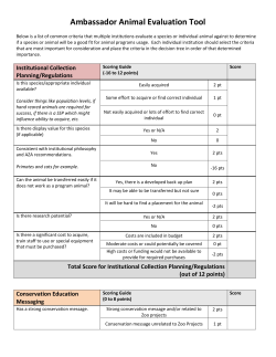 Ambassador Animal Evaluation Tool