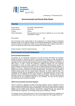 Environmental and Social Data Sheet