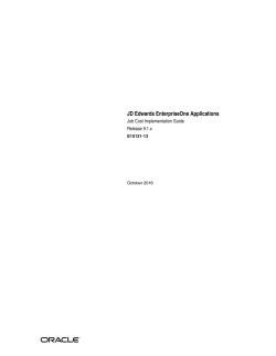 JD Edwards EnterpriseOne Applications Job Cost