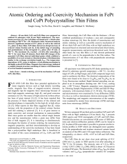 Atomic ordering and coercivity mechanism in