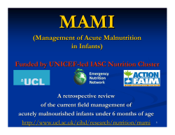MAMI (Management of Acute Malnutrition in Infants) A Global