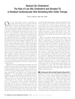 Targeting Low HDL-Cholesterol to Decrease Residual