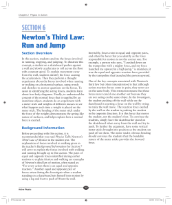 Newton`s Third Law: Run and Jump