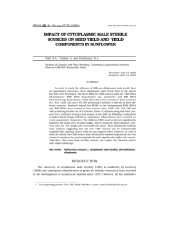 impact of cytoplasmic male sterile sources on seed yield