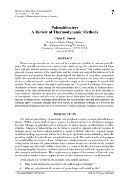 Paleoaltimetry: A Review of Thermodynamic Methods