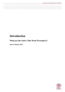 Introduction - What are the Native Title Work Procedures