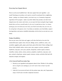 Preserving Your Organic Harvest Want to eat the most healthful food