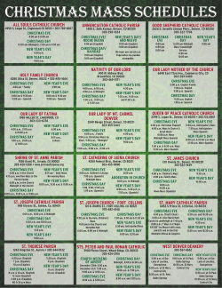 christmas mass schedules