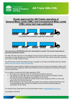 AB Triple GML/CML - Roads and Maritime Services