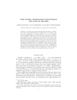 Pure states, nonnegative polynomials and sums of squares