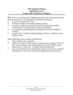 AP Computer Science Homework Set 4 Arrays