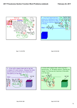 2017 Precalculus Section Function Word Problems.notebook