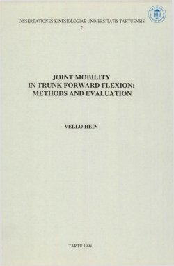 joint mobility in trunk forward flexion: methods and