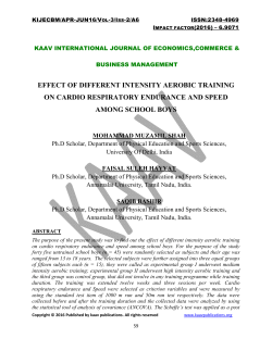 effect of different intensity aerobic training on cardio respiratory