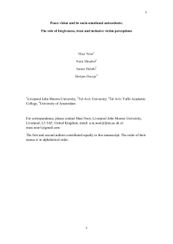 Peace vision and its socio-emotional antecedents: The role of