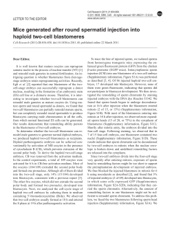 Mice generated after round spermatid injection into haploid