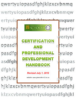 Certification and Professional Development Handbook